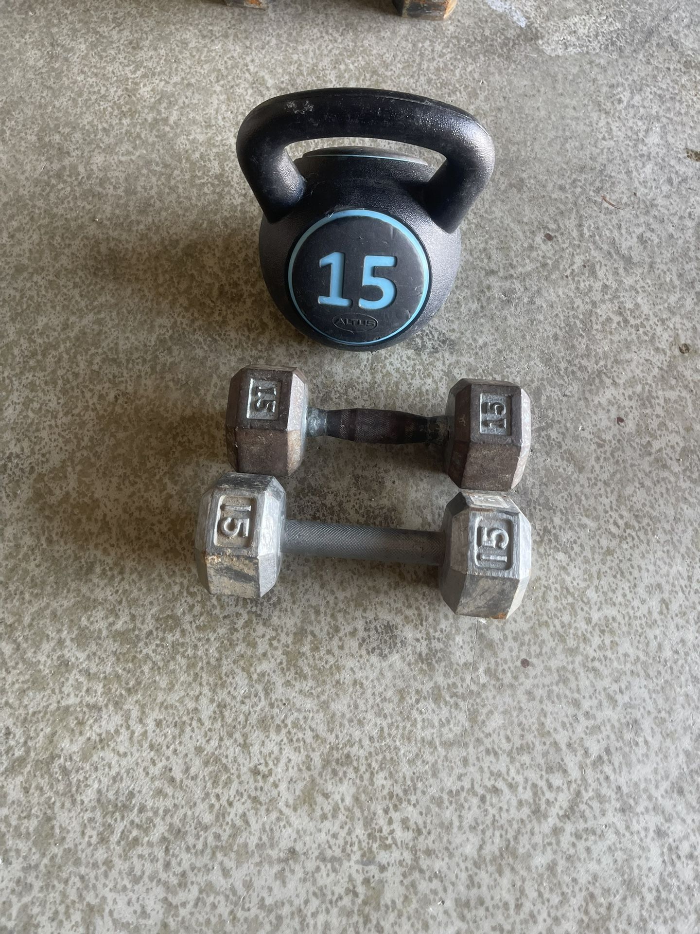 Dumbbells  All 15lbs A Set Of 3