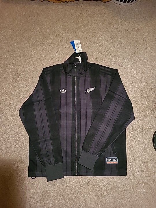 Adidas Originals Firebird Fw25 All Black's Plaid Track Top Jacket Mens Sz Xs Style Code Kg4633