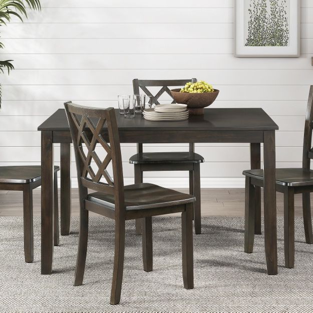 5 Piece Dinette Set In Charcoal Finish