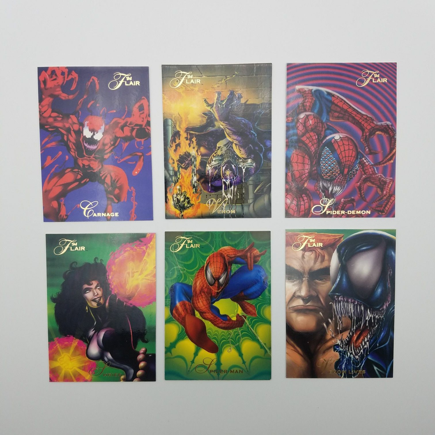 Marvel 1994 Flair Fleer Maximum Carnage Trading Card Set of 6