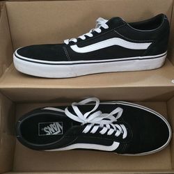 Vans Almost New Size 11 Black White Walled Sneakers 