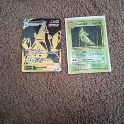 One 2016 Metapod And A Duraludon Vmax Gold And Black 