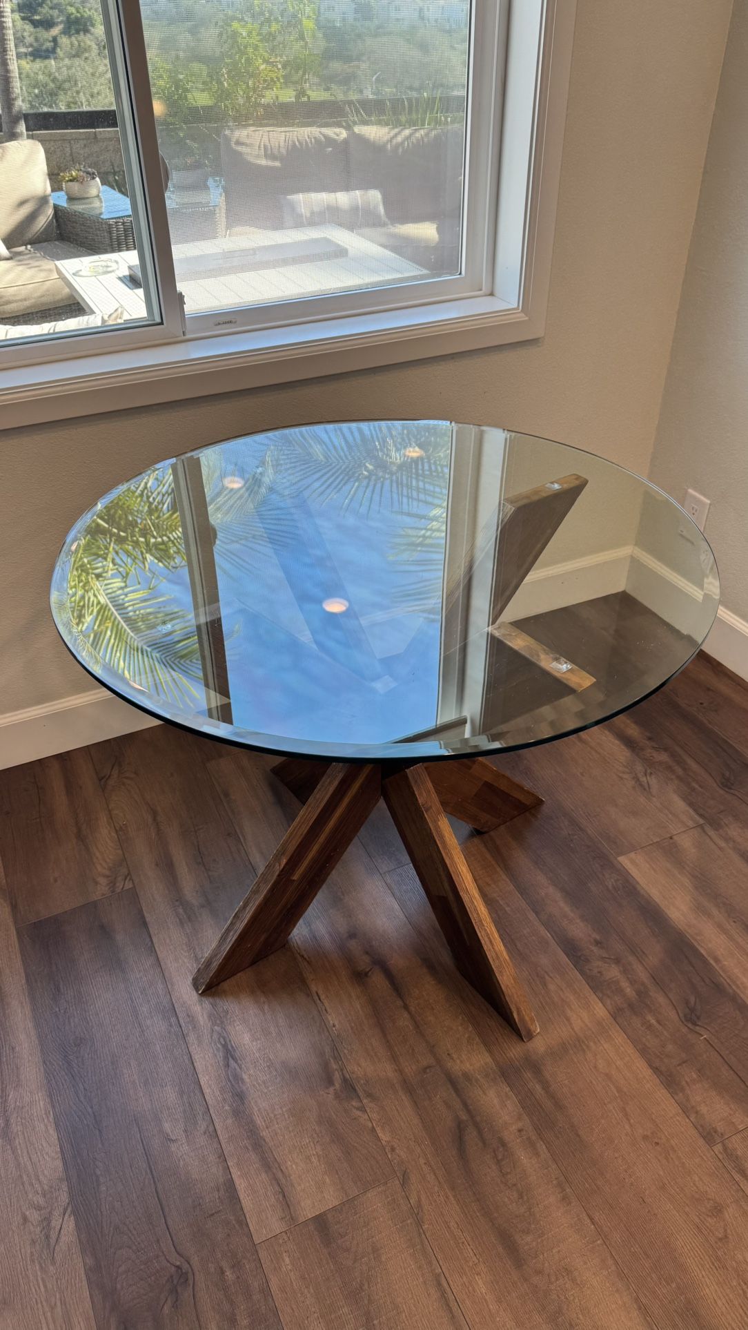 38” Glass Dining Table 