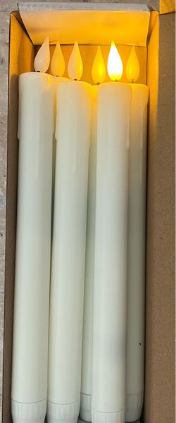 6 Pcs Flameless Taper Candles With Remote