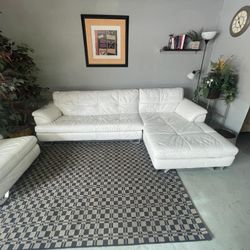 White Ashley Furniture Leather Sectional 💎