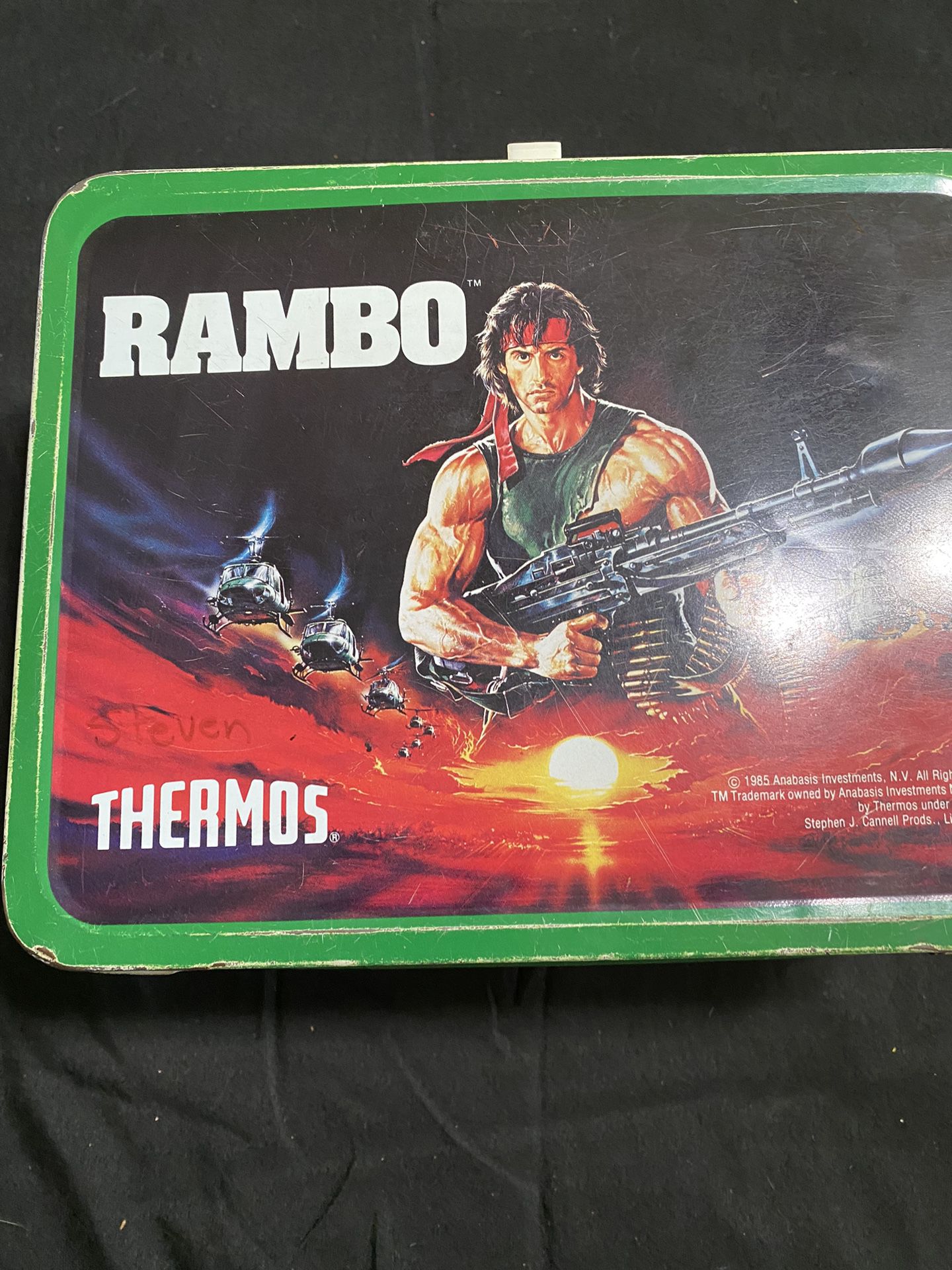 1985 Rambo Lunch Box And Thermos