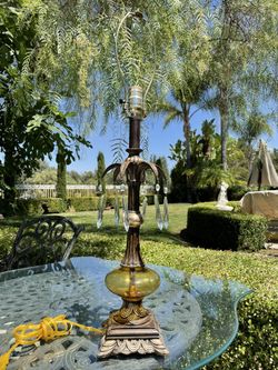Amber Yellow Glass Vintage (Mid-Century Modern) Table Lamp
