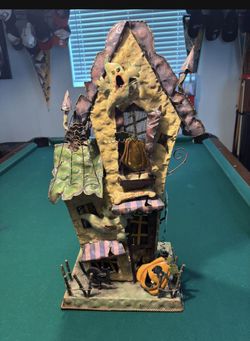 Metal Halloween Haunted House for candles Needs Cleaned light rust $10