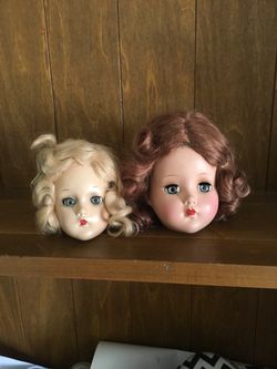 Vintage mcm Doll Heads Lot of 2