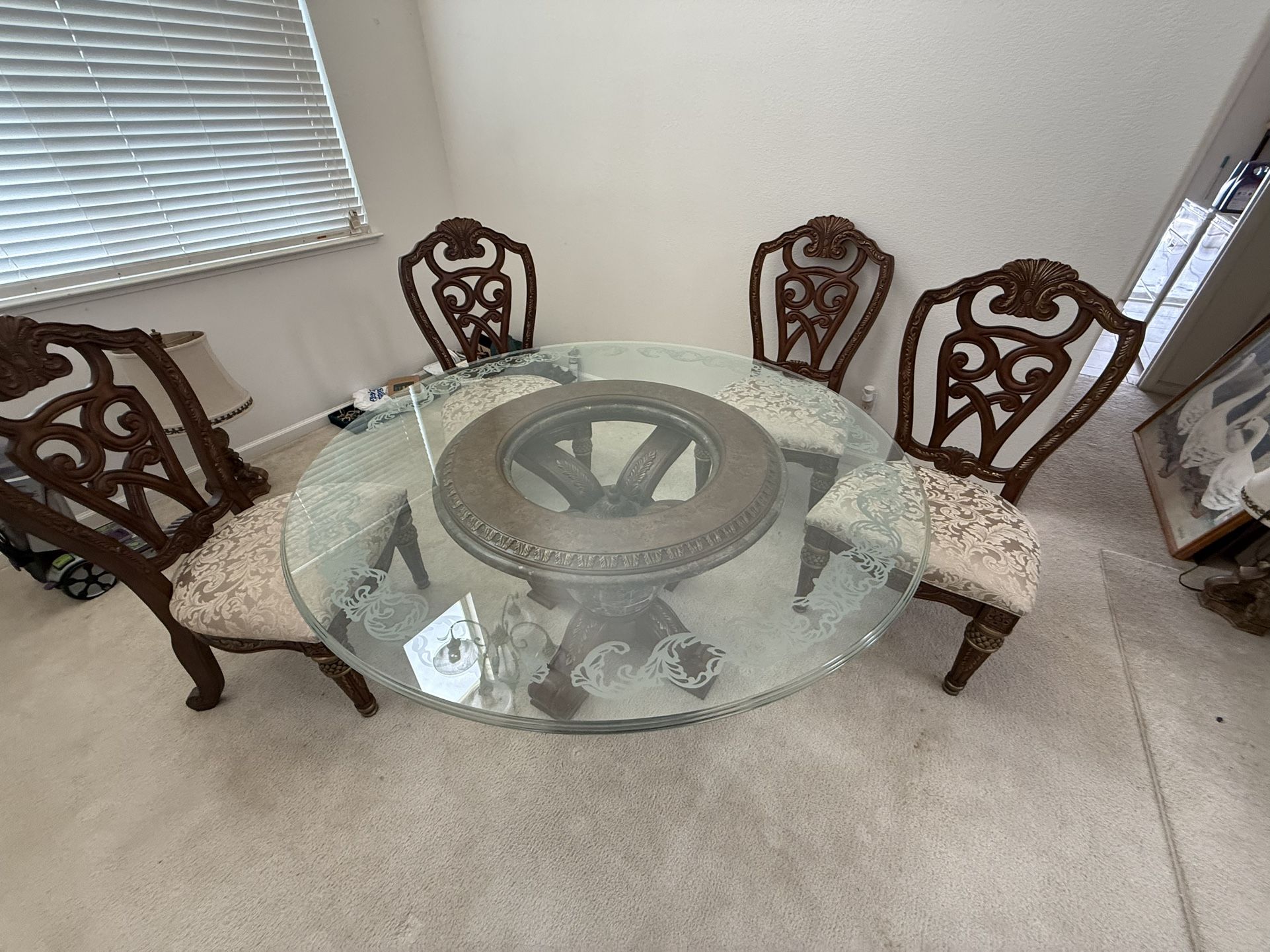 Antique Table Set With Chairs