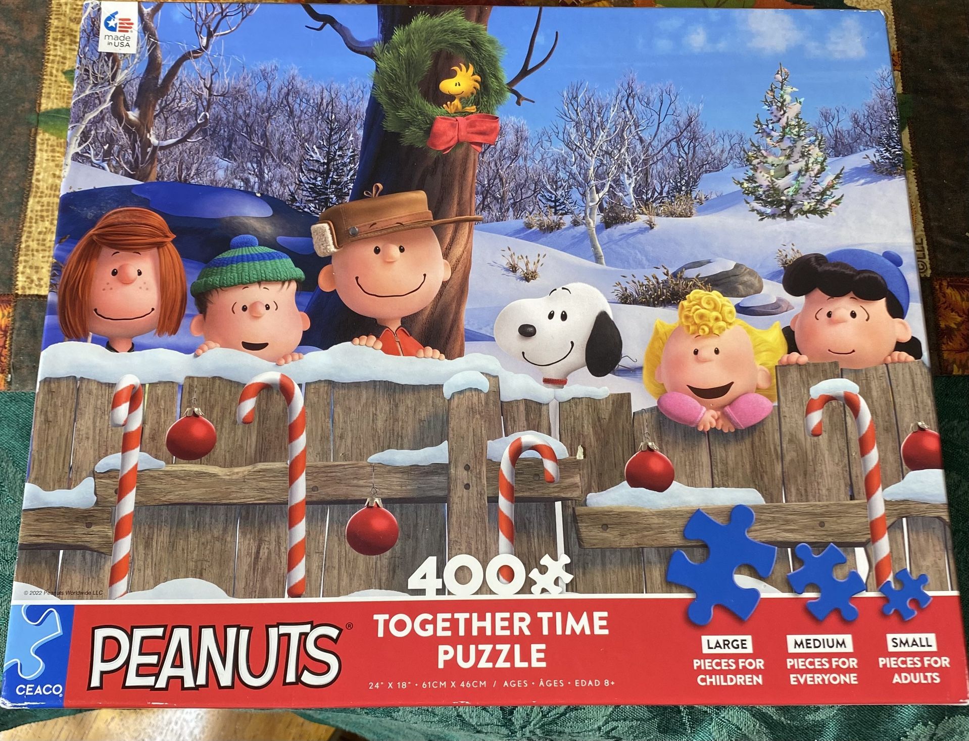 Peanuts 400 Puzzle Large, Medium, Small Family Puzzle Complete 