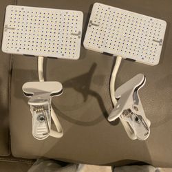 2 Led Lights With Clamp.  Size  8 And 1/2 Inch X 5 