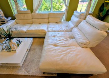 White leather sectional 2 pieces  $300 OBO