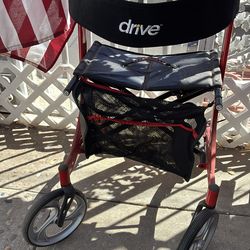 Drive walker with seat