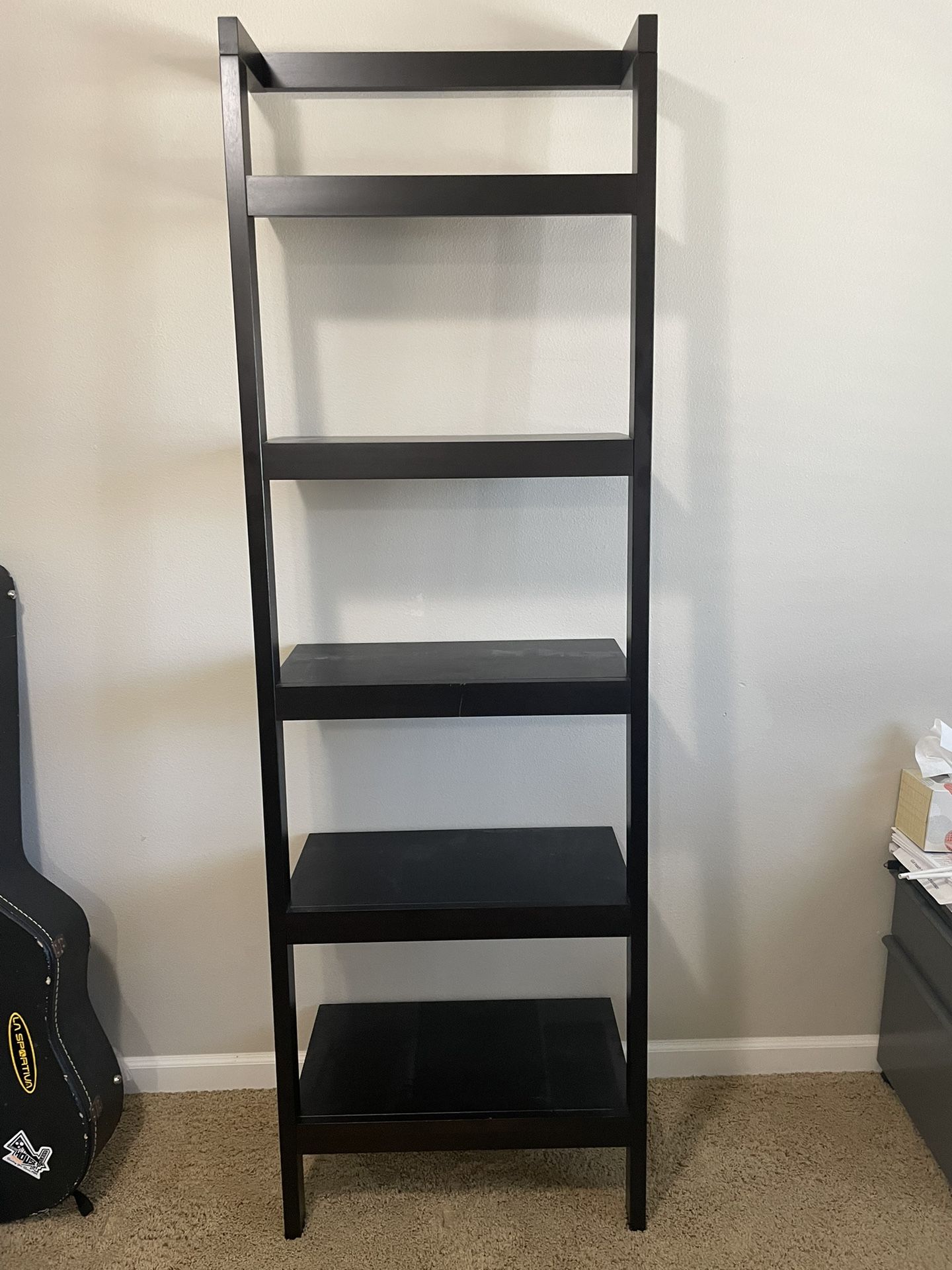 Crate and Barrel Sawyer Black Leaning Bookcase 24.5” for Sale in
