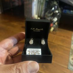 MENS JEWELRY 10K 1/4CTW CROWN Diamond 👑 EARRINGS 