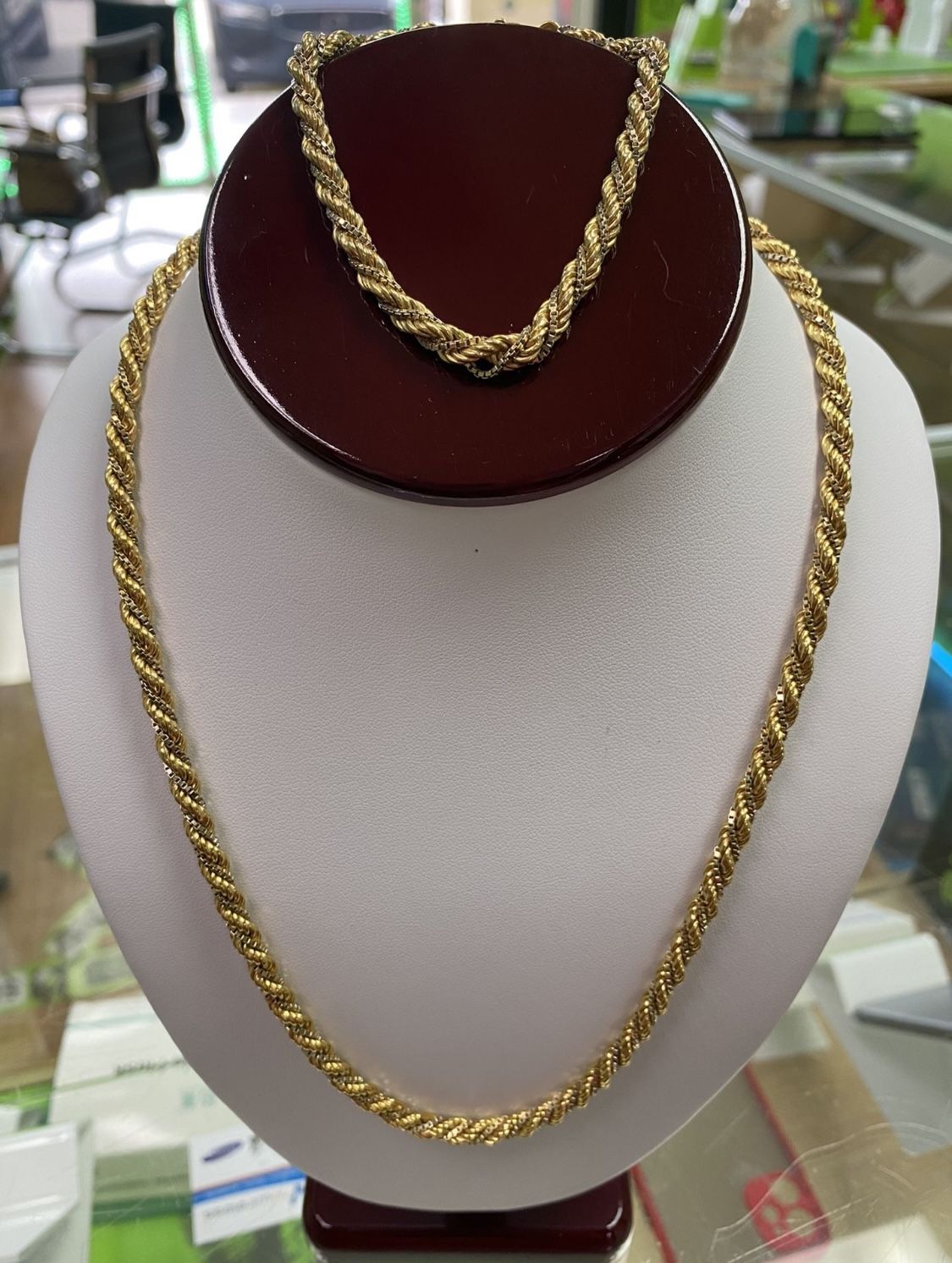 Cadena Y Pulsera En 18k