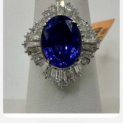 Natural Tanzanite 4.18 Ct Diamond Baguette