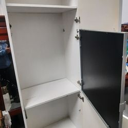 Large white upright Storage Cabinet - $125