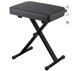 Adjustable Padded Metal Frame X-Style Keyboard Bench, Black