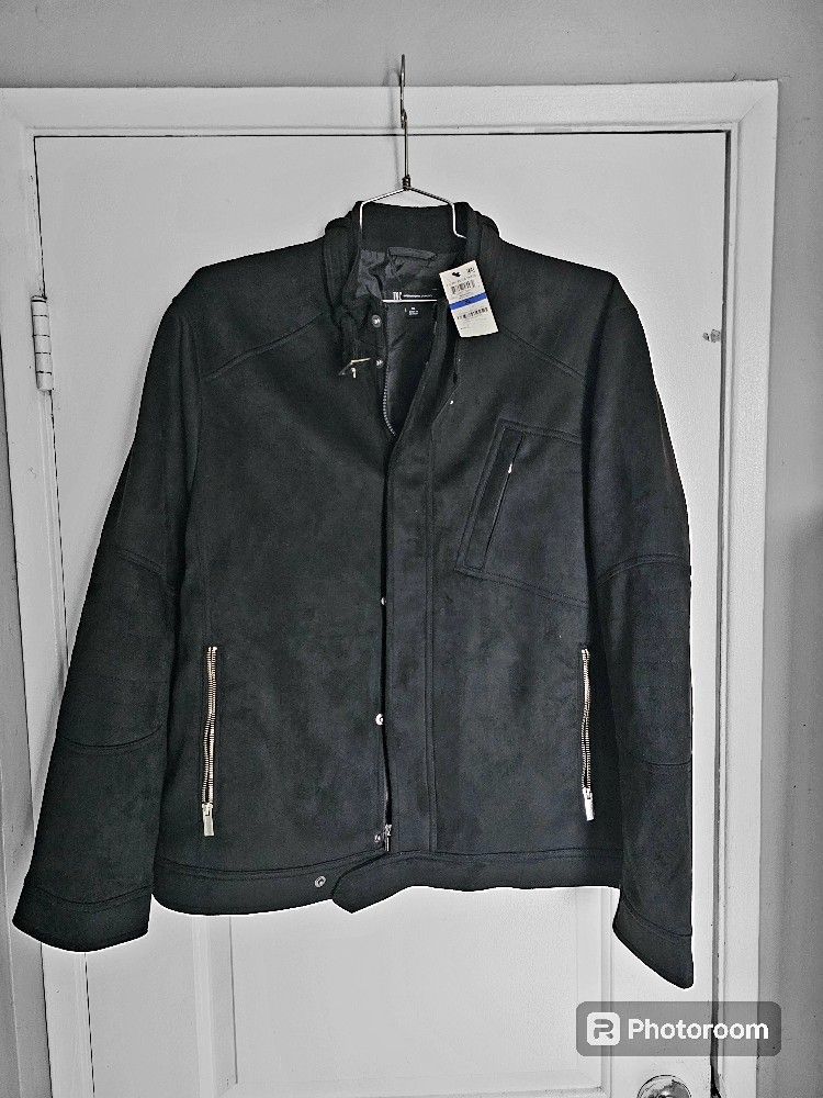 Men's Faux Suede Leather Jacket XL Chamarra 