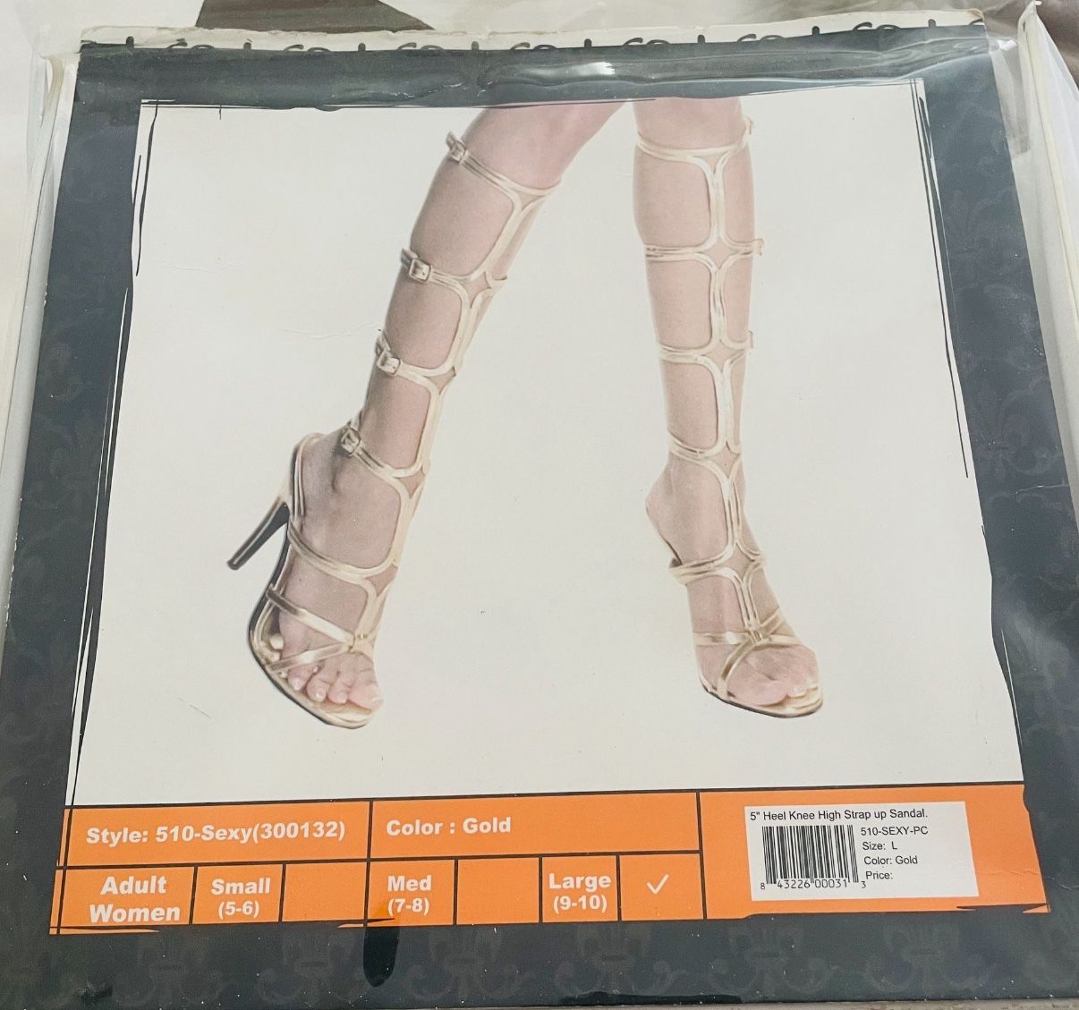 Women's Strap-Up Gold High-Heel Size 9-10