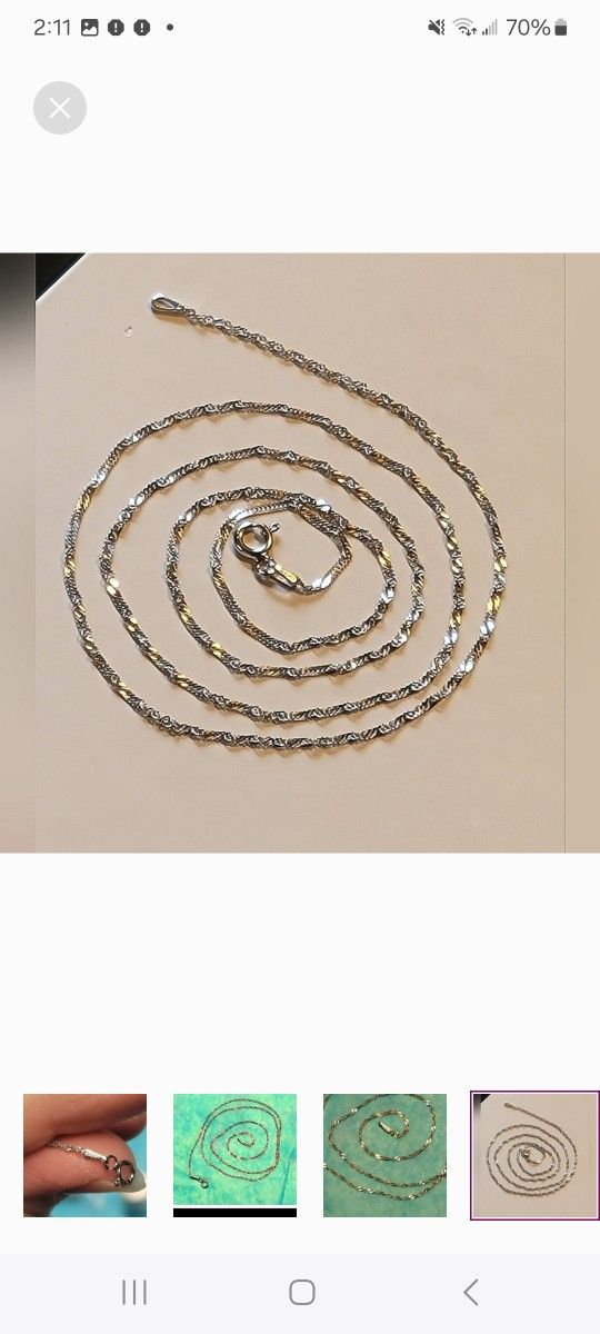 ITALIAN SILVER Unique Jewelry .925 Sterling Silver 20" Rhodium Finish Silver