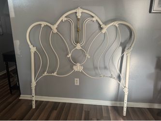 Vintage white iron headboard only Full size