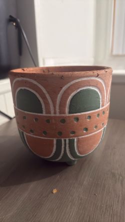 Hand-Painted Terracotta Planter Pot