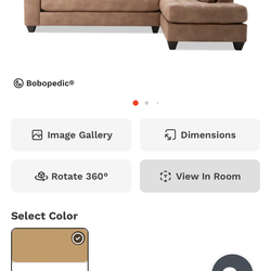 Cognac right arm sectional