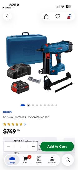 Bosch 1-1/2-in Cordless Concrete Nailer Kit