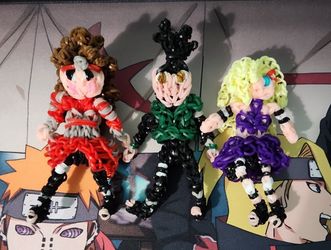 Ino, Shikamaru, Choji, Rainbowloom charms figure