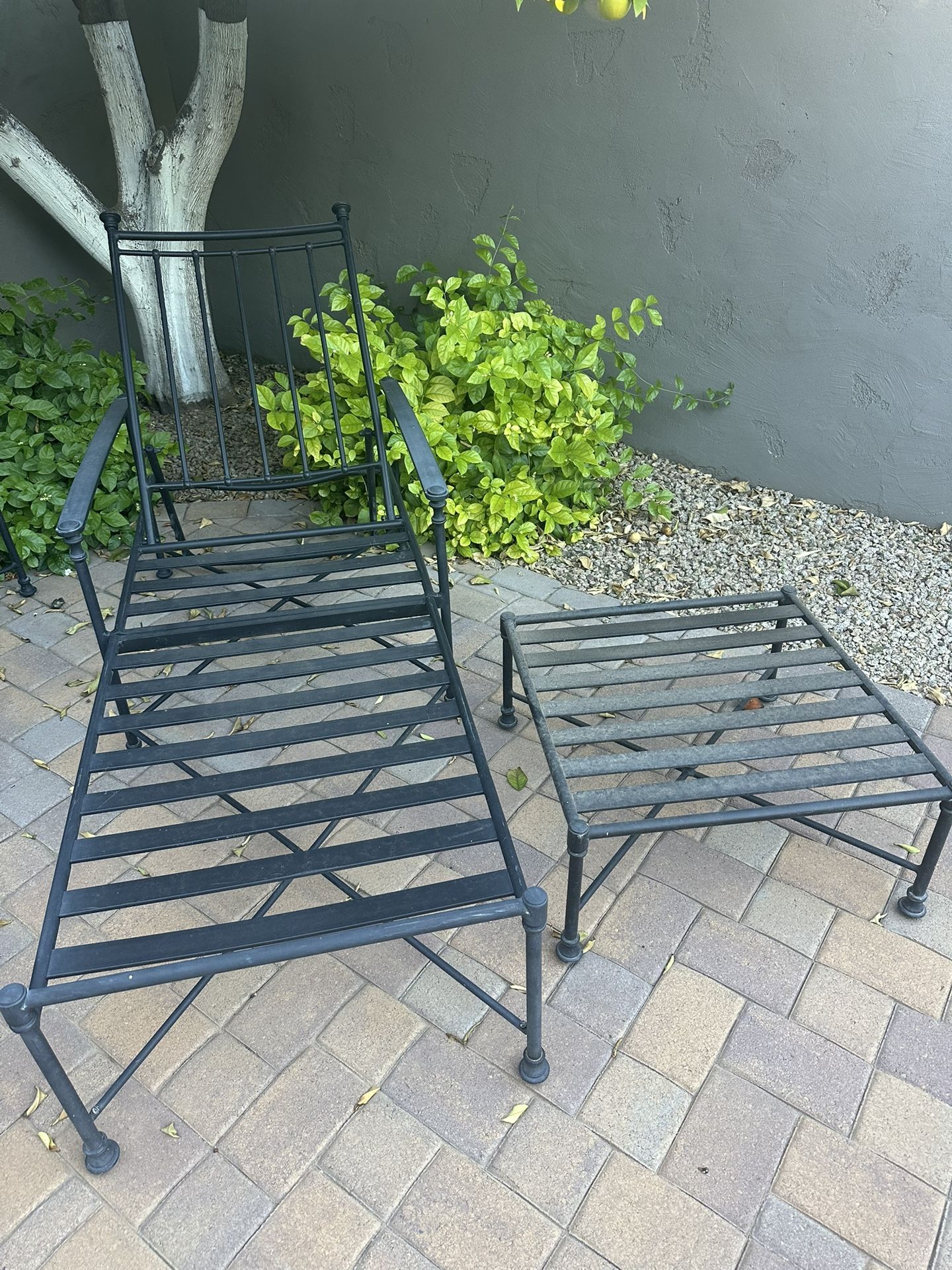 Pottery Barn Lounge Chairs (2)  And  Side Table 