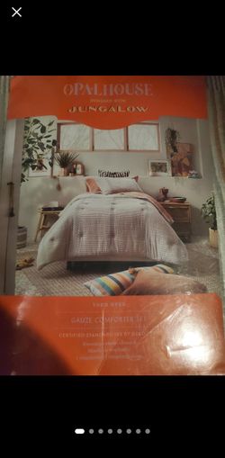 Twin Opalhouse gauze striped comforter set