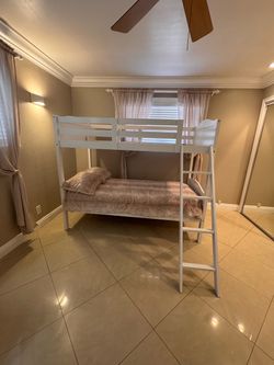 White Wood Twin Bunk Bed Frame