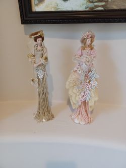 Elegant Victorian Tassel Figures 
