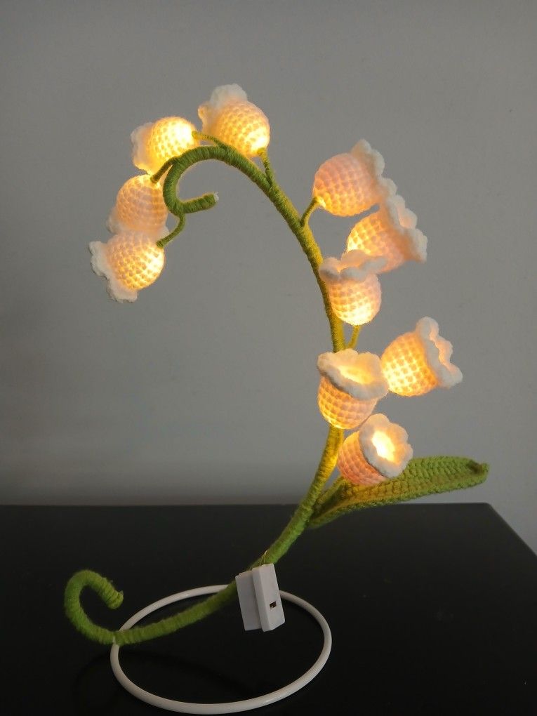 Handmade Crochet Lily Of The Valley Lamp