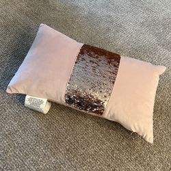 Rose Gold Pink Sequin Flip Pillow