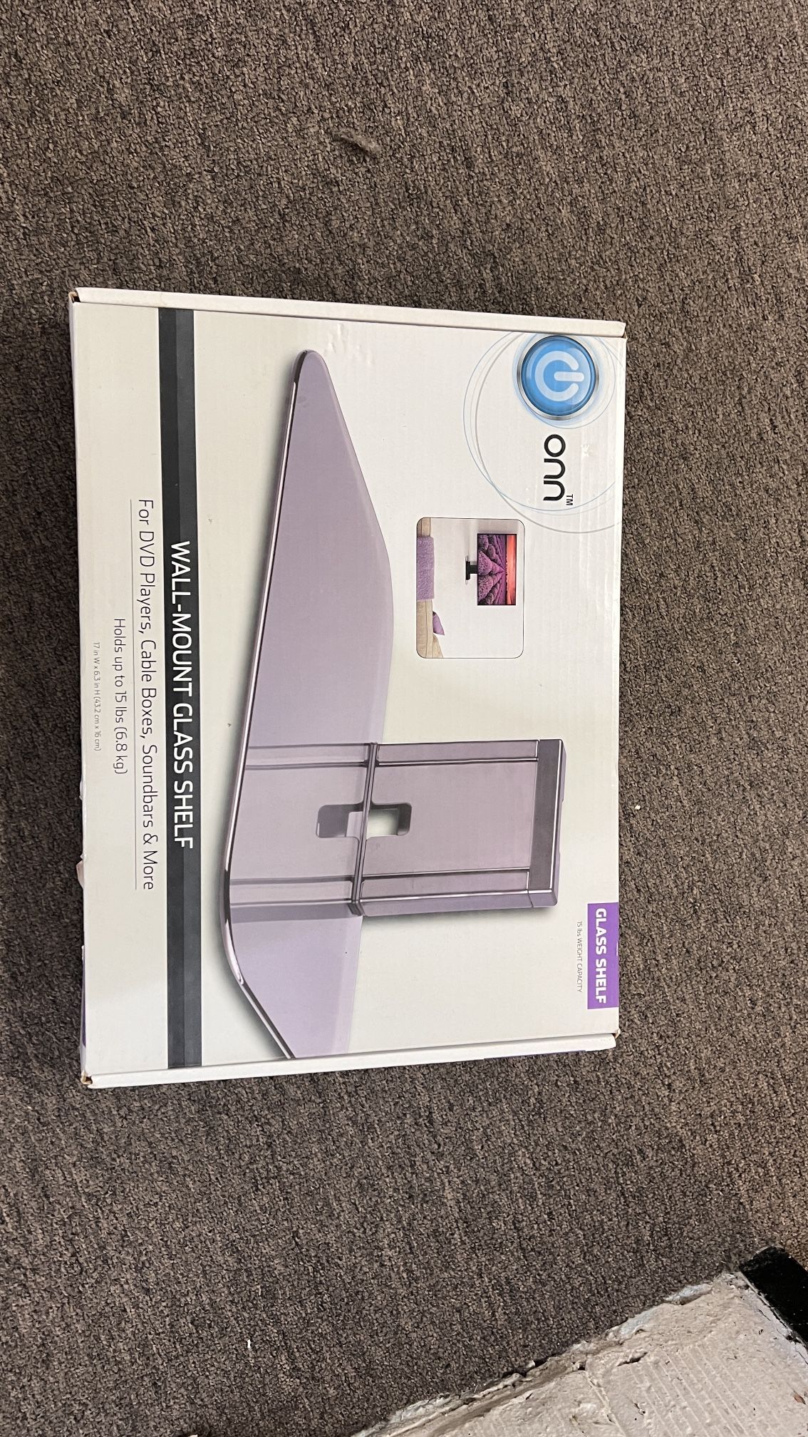 Wall-Mount Glass Shelf for Media Devices – Like New
