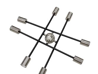 8-Light Sputnik Chandelier Black and Brushed Nickel
