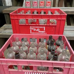 Vintage, Antiques, Soda, Pop, Bottles, and Crate