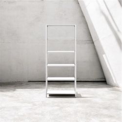 White and chrome bookshelf