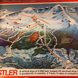 Vintage Garibaldi's Whistler Mountain color poster, laminated, 24x16"