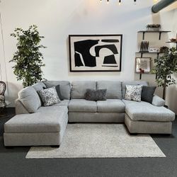 Modern Gray Double Chaise Sectional-FREE DELIVERY 🚚 