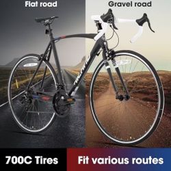 ✌️ HILAND 700C Road Bike, 14 Speeds Sport Bike, Light Weight Aluminum Frame, Racing Bike for Men Women Adult Bicycle 