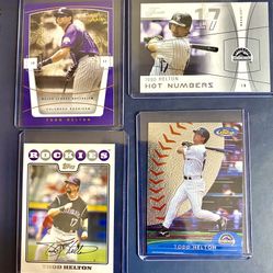 Todd Helton (HOF)  1st Baseman 4-Card Lot Inc #’d Card