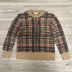 Burberry Vintage Nova Check Scribble Sweater Size L