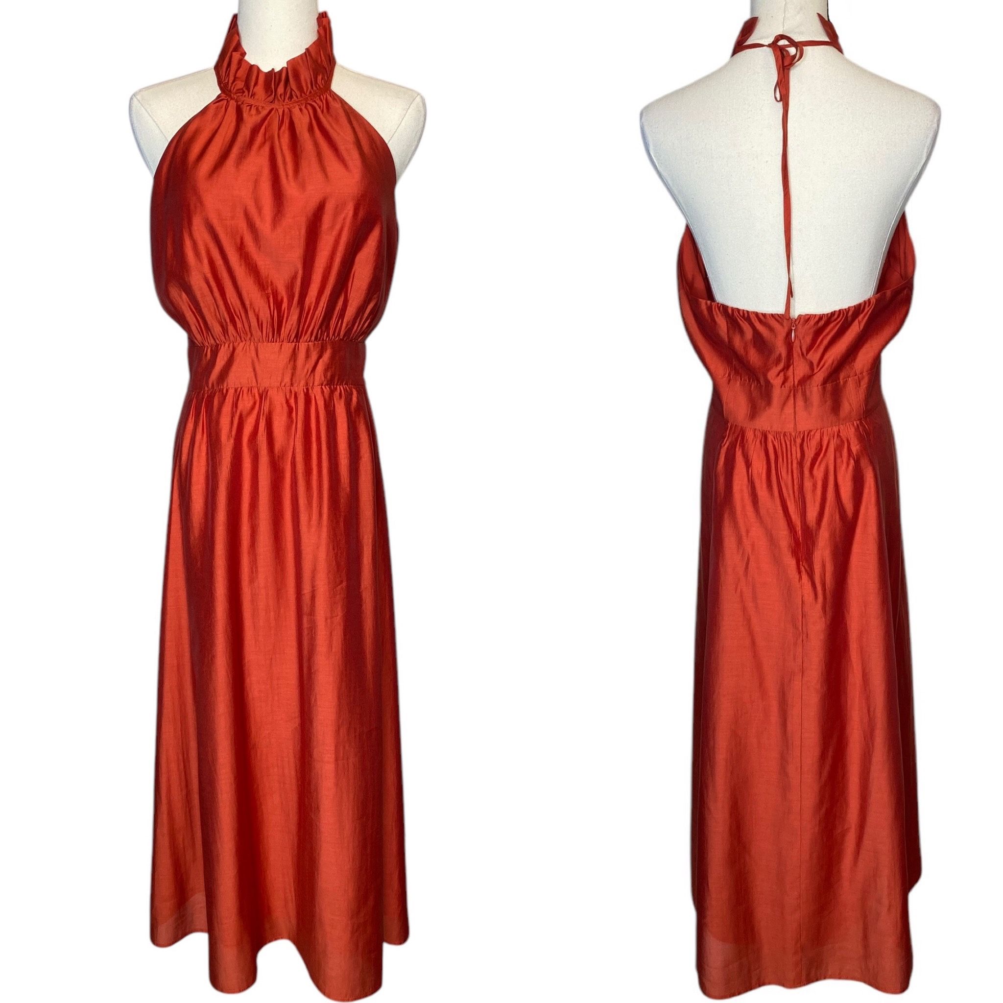 Banana Republic Women’s Halter Midi Dress Orange size 4
