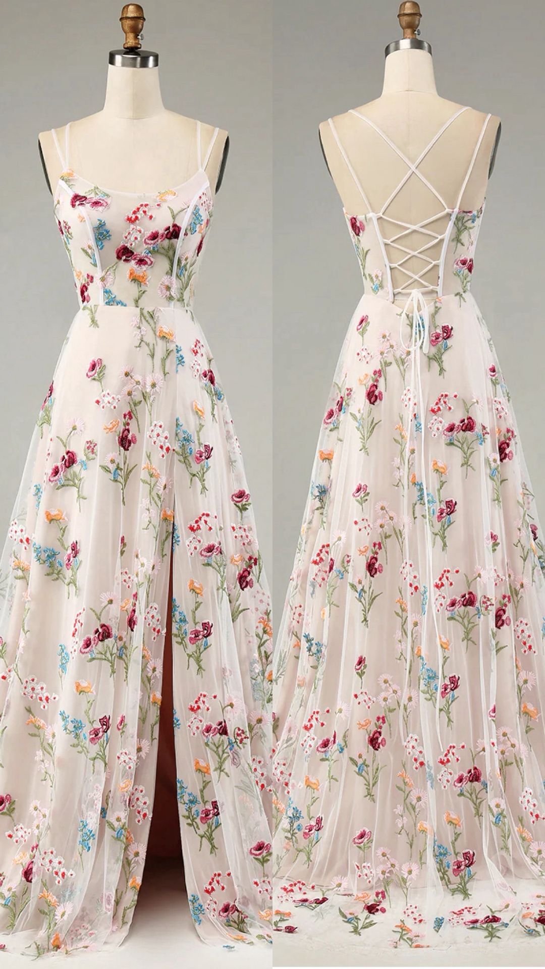 Ivory Floral A-line Dress (size 12)