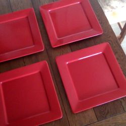 Square Red Plates